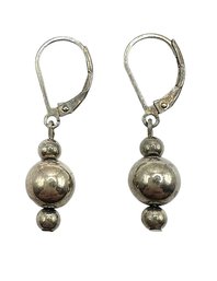 Vintage Sterling Silver Dangle Ball Earrings