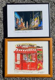 Times Square Photo & S. F. Hot Dog Stand Framed Print