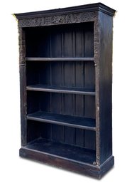 A Stunning Carved Asian Bookshelf Of Exotic Hard Wood - Likely Repurposed Architectural Pieces