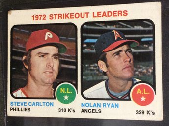 1973 Topps Strikeout Leaders 1972 - Nolan Ryan/Steve Carlton - K