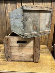 2 Nice Old Antique Wood Crates