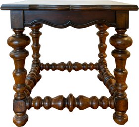 A Gorgeous Spanish Revival Side Table In Turned Mahogany