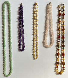 5 Vintage Beaded Necklaces: Natural Stone & More