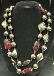 16' Red/Black Beaded Necklace