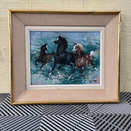 An Original Oil On Canvas - Vintage - Horse Theme