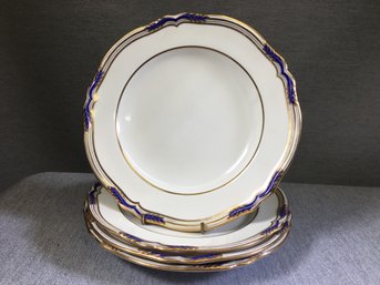 Four (4) Lovely Antique TIFFANY & Co Plates - Hand Painted - Sutherland Pattern - Made By Spode In England