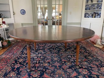 Vintage Solid Wood Round Table. 72' Wide.