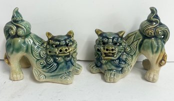 Pair Of Vintage Chinese Foo Dog Figurines