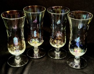 Vintage Handmade Iridescent Parfait Glasses