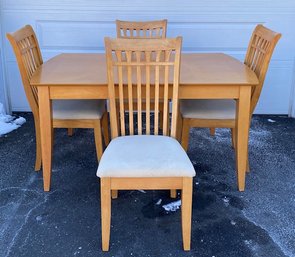 Light Blonde Dining Table & Chairs - 5 Pc