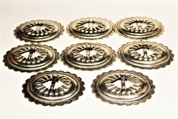 Eight Contemporary Silver Plated Southwestern Conchos