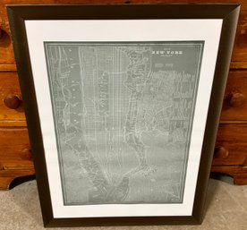 Framed Map Of New York City & Vicinity