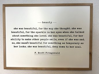 Beauty Saying Black & White Lettering Framed Poster