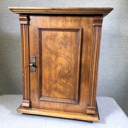 Fabulous Antique Tea Cabinet From Germany - With Name Plates On Drawers - Original Key - Very Nice Piece !