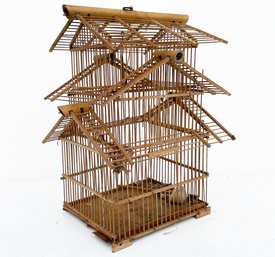 A Vintage Pagoda Form Bird Cage