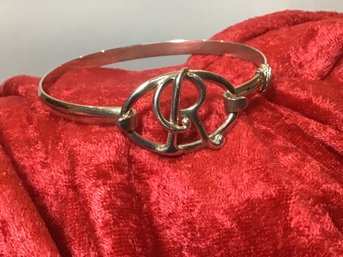 Sterling Silver R Drum Clasp Bracelet #47