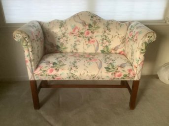 Floral Upholstered Bench/settee