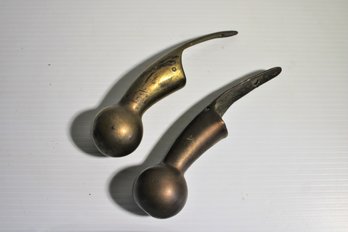 Vintage Pair Of Brass Wall Hanging Bud Vases