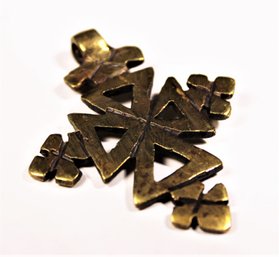 Ethiopian Gilt Brass Cross Pendant