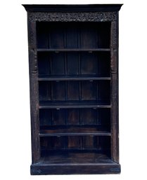 A Stunning Carved Asian Bookshelf Of Exotic Hard Wood - Likely Repurposed Architectural Pieces