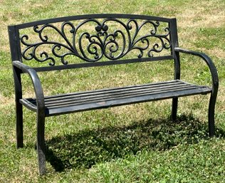 A Tubular Steel Outdoor Bench