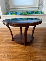 Small BLUE  Glass Top Coffee Table - Detailed