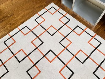 A Modern Geometric New Zealand Wool Area Rug By Stark Carpet