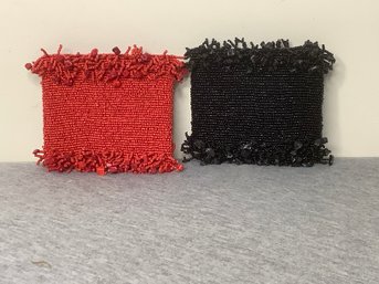 RED AND BLACK BEADED PURSES