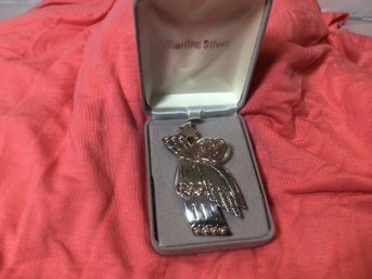 Sterling Silver Angel Pin In Box