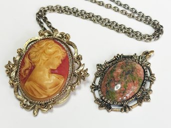 A Vintage Costume Cameo And Pendant
