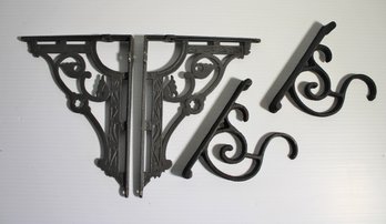 Two Sets Of Vintage Metal Wall Brackets