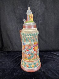 Gorgeous Beer Stein With Knight Lid