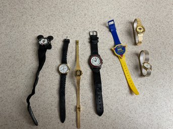 Lot Of 7 Watches Including Mickey Mouse