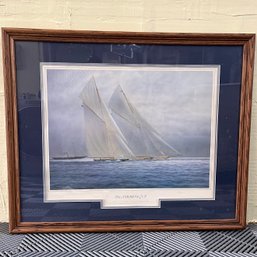'The Americas Cup 1920 Resolute Defeats Shamrock 4' - Lithograph - Signed