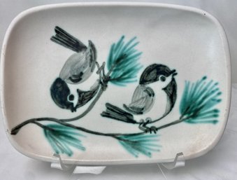 Anderson Design Studio Chickadees On Ceramic Plate