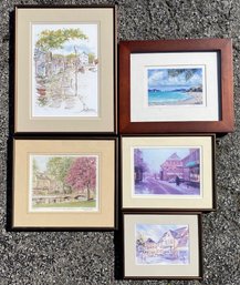 Lot Of Scenic Framed Prints & Watercolors (5)
