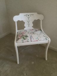 White Floral Accent Side Chair