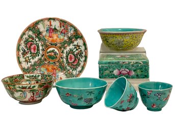 Beautiful Collection Of Chinese Porcelain Tableware & One Small Trinket Box