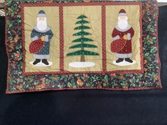 1993 Hnd Knitted Christmas Quilt Tapestry