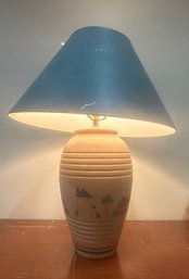 Beautiful Stone Ware Hand Made Leviton Lamp With Working Bulb Made In USA  KM/CVBKA