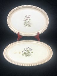 Pair Of Hand Painted China Serving Platters