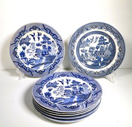 Mixture Of Blue Willow Japan And Churchill Plates