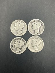 4 Mercury Dimes 1926, 1926-D, 1927, 1927-D