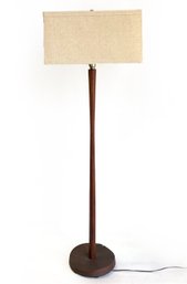 Contemporary Wooden Floor Lamp With Shade