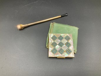 Vintage Compact And Cigarette Holder