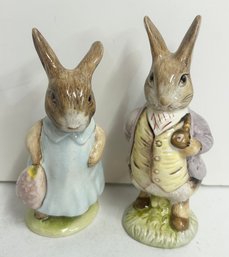 1965 Beswick England Beatrix Potters Mr. Benjamin Bunny & Mrs. Flopsy Bunny