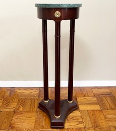 A Marble Top Pedestal, Or Plant Stand