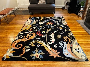 (9 X 6) Vibrant Floral Pier 1 Imports Wool Area Rug