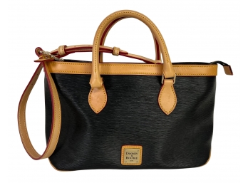 NEW Dooney & Bourke Black Handbag - All Weather Pebbled Leather With Leather Detailing