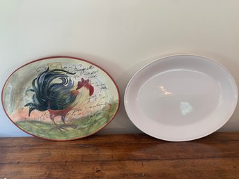 2 Large Oval Ceramic Platters